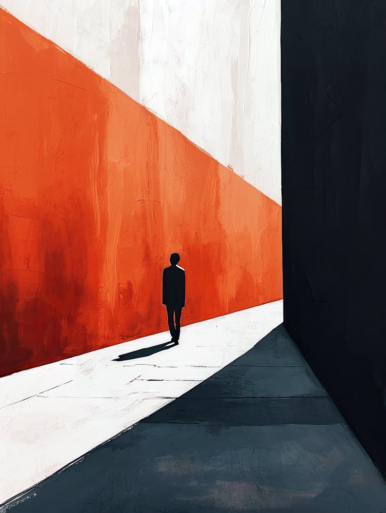 Mann, der die Straße entlanggeht – Minimalismus