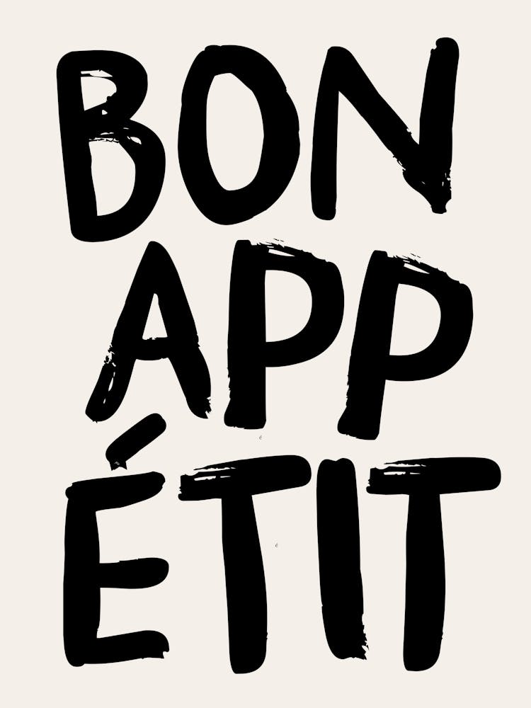 BON APPETIT BLACK & WHITE PRINT