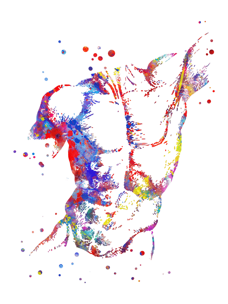 Torso Muscles Watercolor