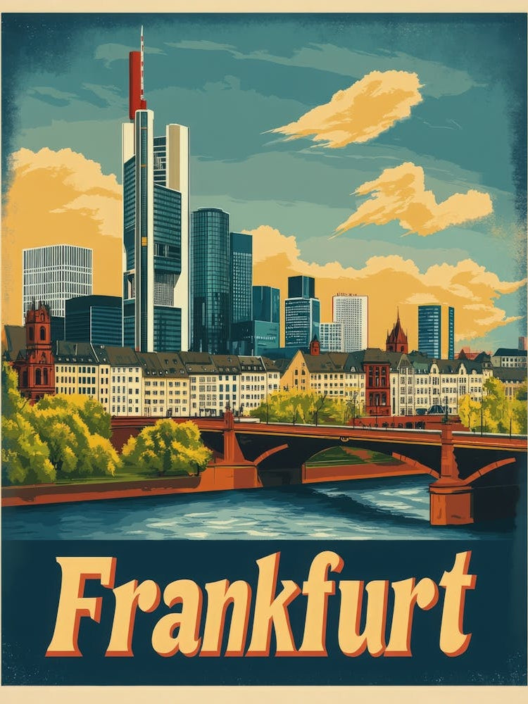 Aihrgdesign A Vintage Travel Poster Of Frankfurt