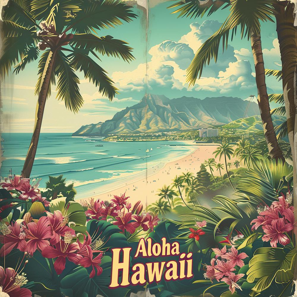 Vintage Aloha Hawaii Poster