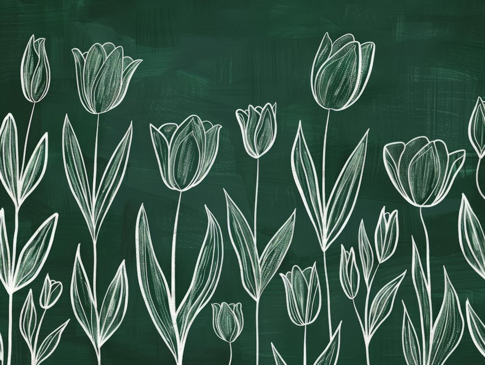 Tulips On A Chalkboard 1