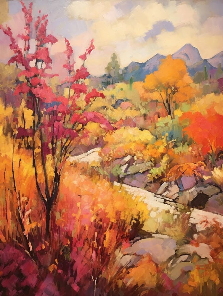 Autumn Gardens Painting Red Butte Garden Usa 1
