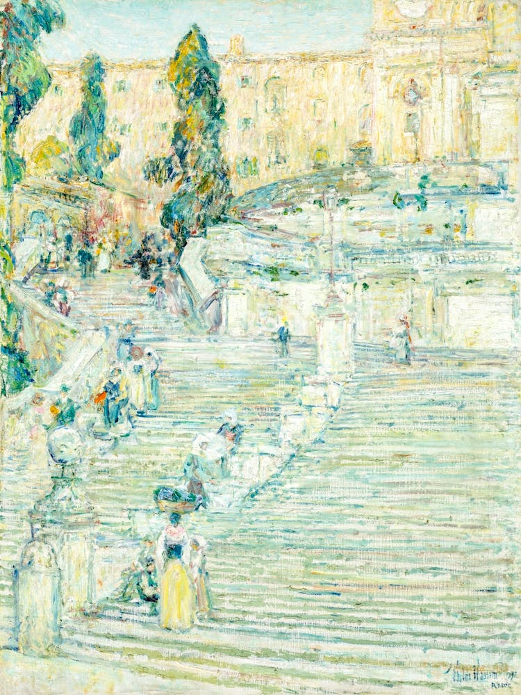 The Spanish Stairs, Rome (1987), Frederick Childe Hassam
