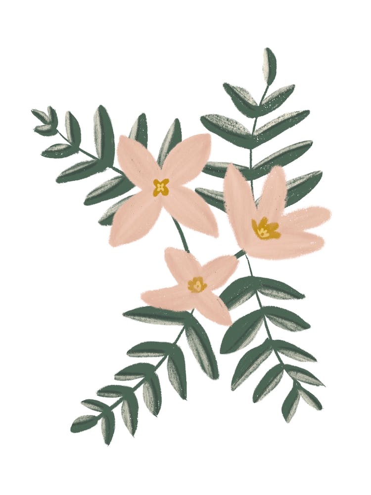 Green And Pink Flowers