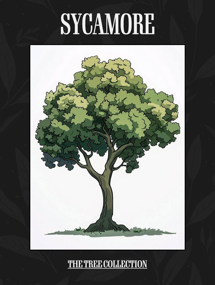 Sycamore Tree Pixel Illustration 3 Poster