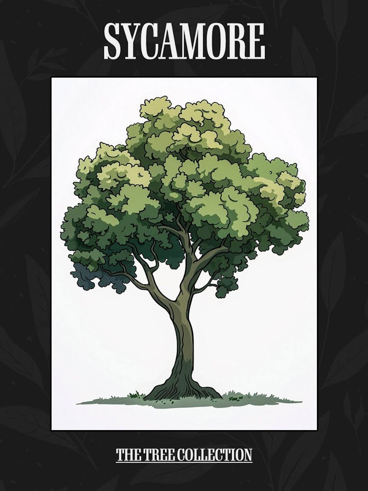 Sycamore Tree Pixel Illustration 3 Poster
