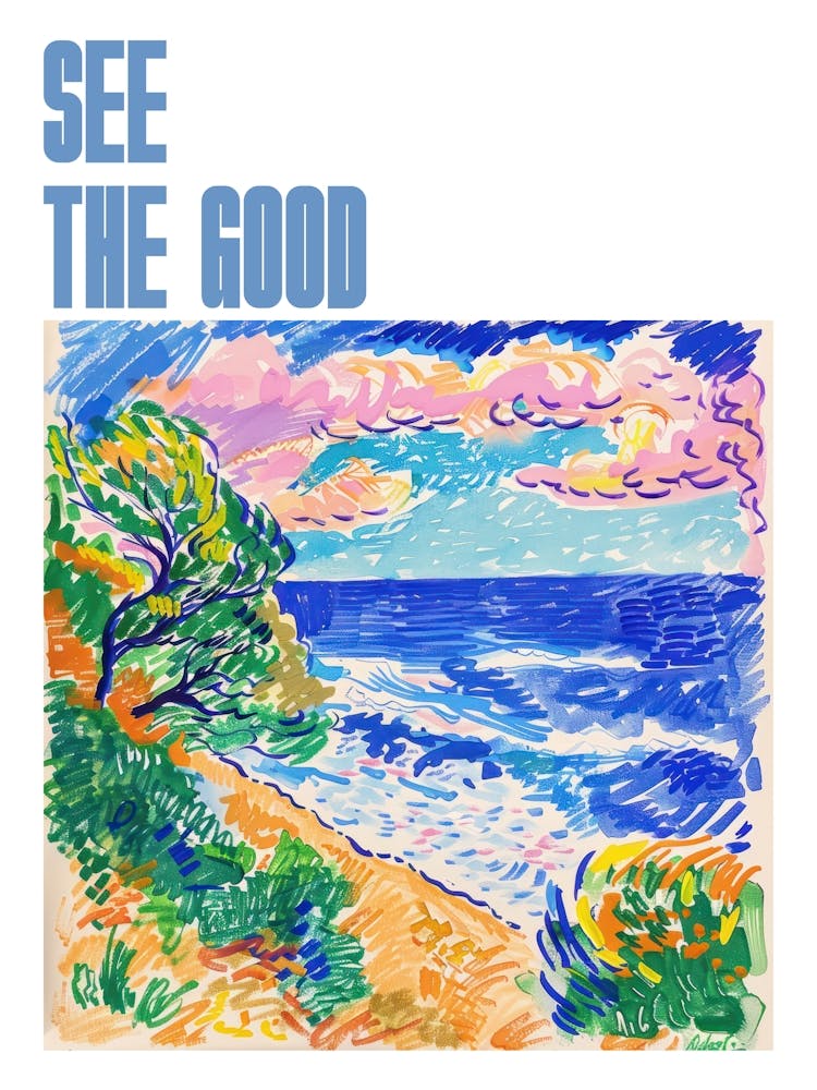 See The Good Poster Seaside Doodle Matisse Style 3