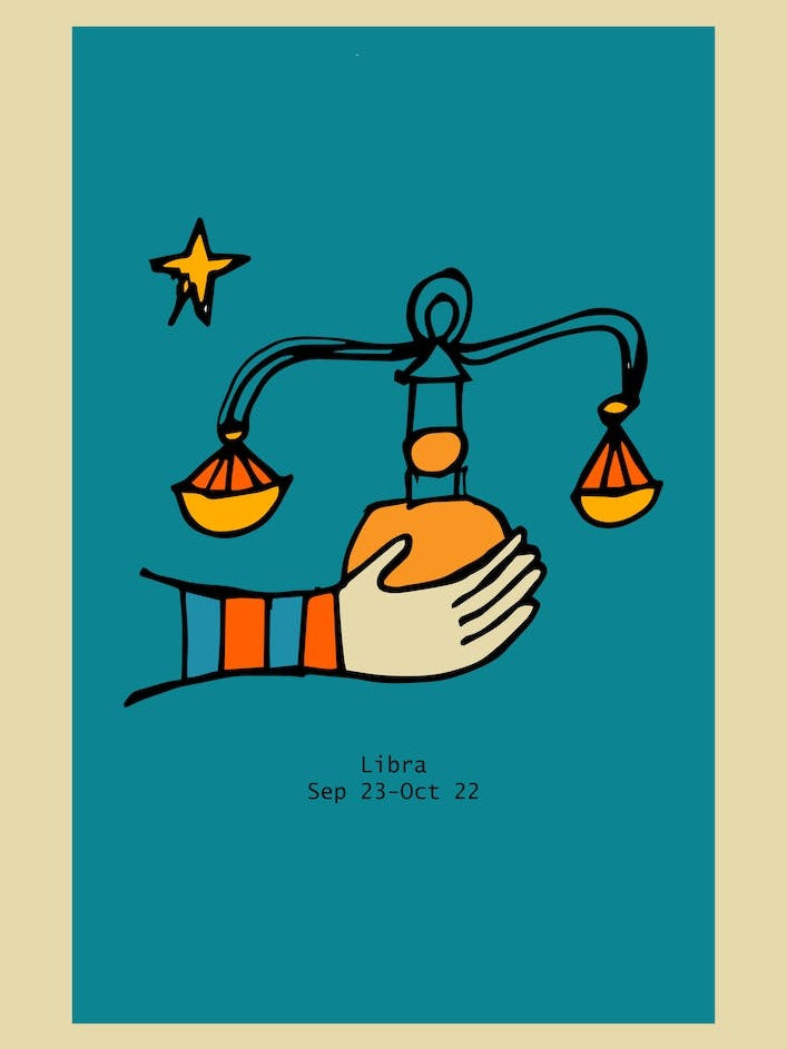 Retro Zodiac Libra 