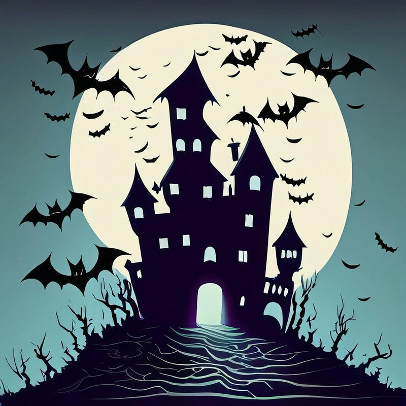 Firefly Halloween Night In Dark Castle With Some Bats 90362