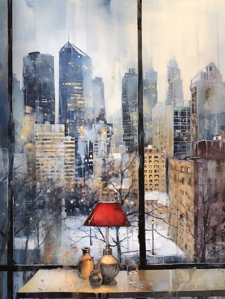 Winter Cityscape New York City Usa 3