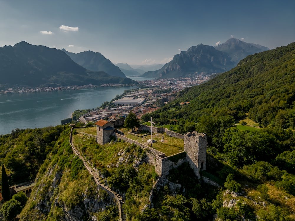 Aerial View Beautiful view of Lake Como, Italy