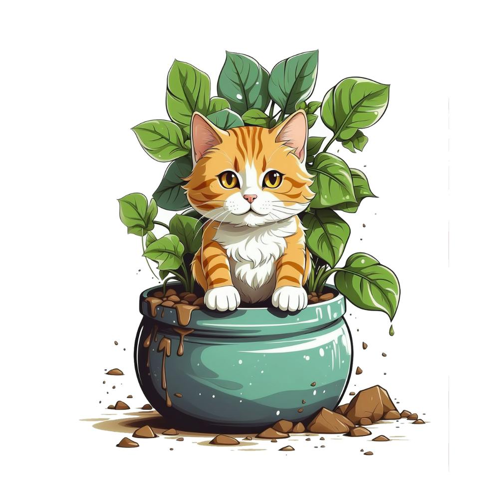 Cat In A Pot
