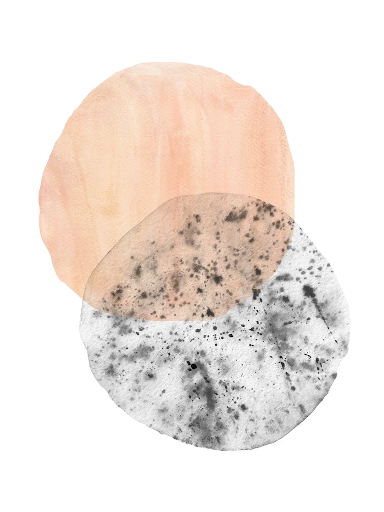 Abstract watercolor blush and gray