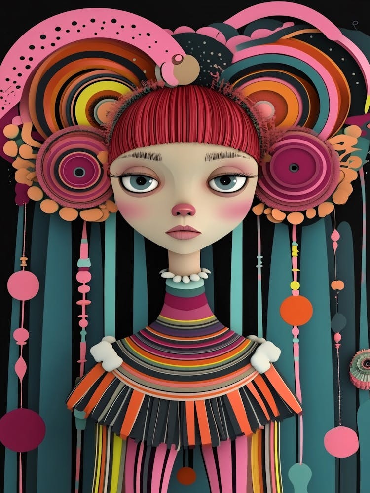 Girl With Colorful Hair 1