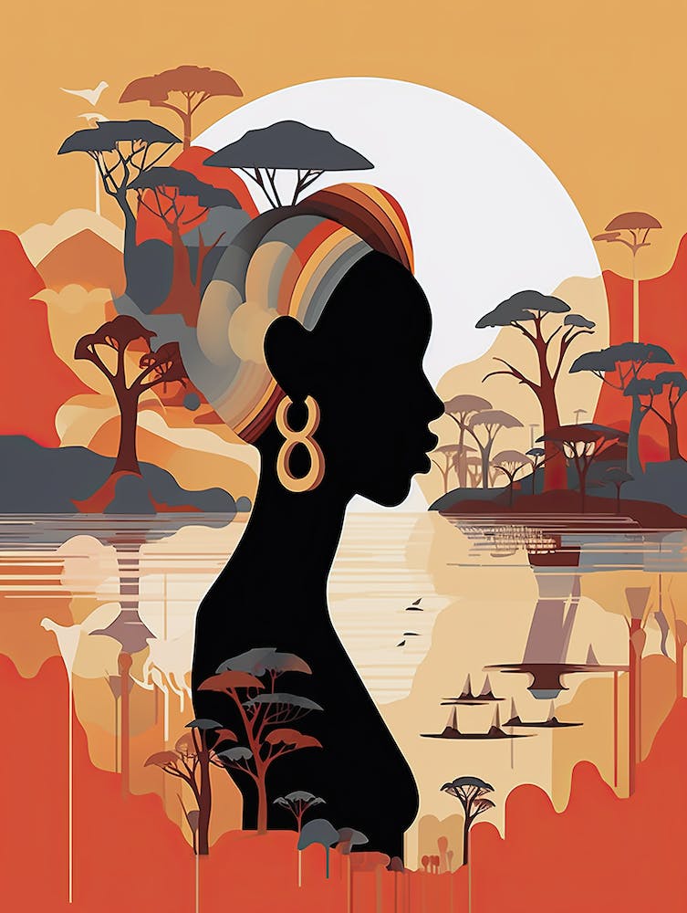 African Woman Silhouette Africa Art