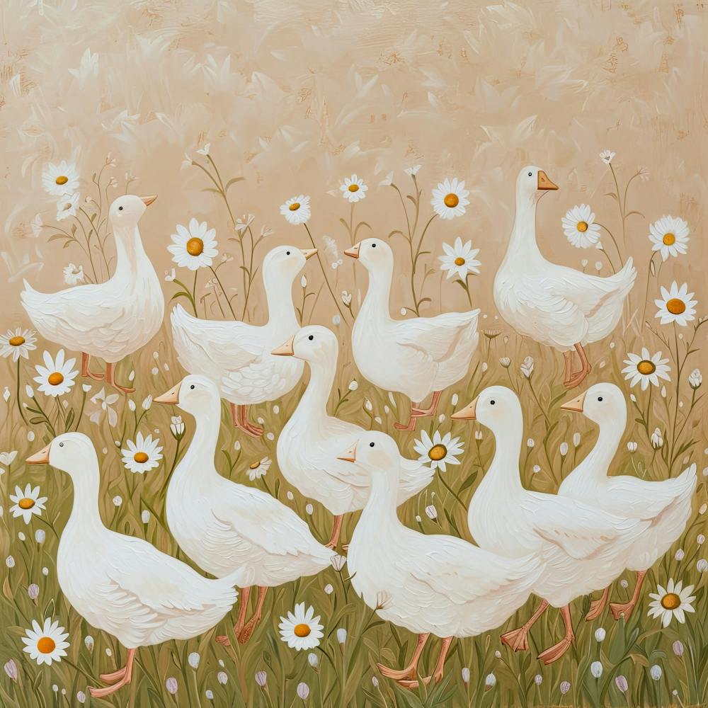White Ducks Fairycore Painting 1