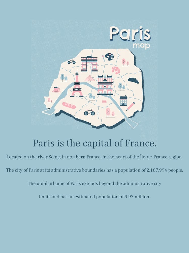 Paris Is The Capital Of France map