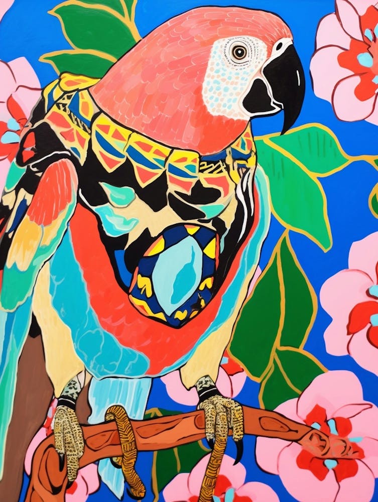 Maximalist Animal Painting Parrot 1