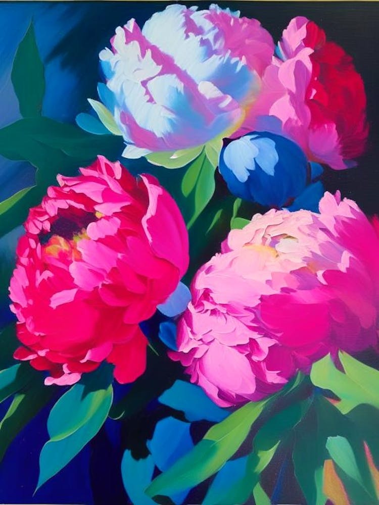 Alexander Fleming Peonies Colourful Painting