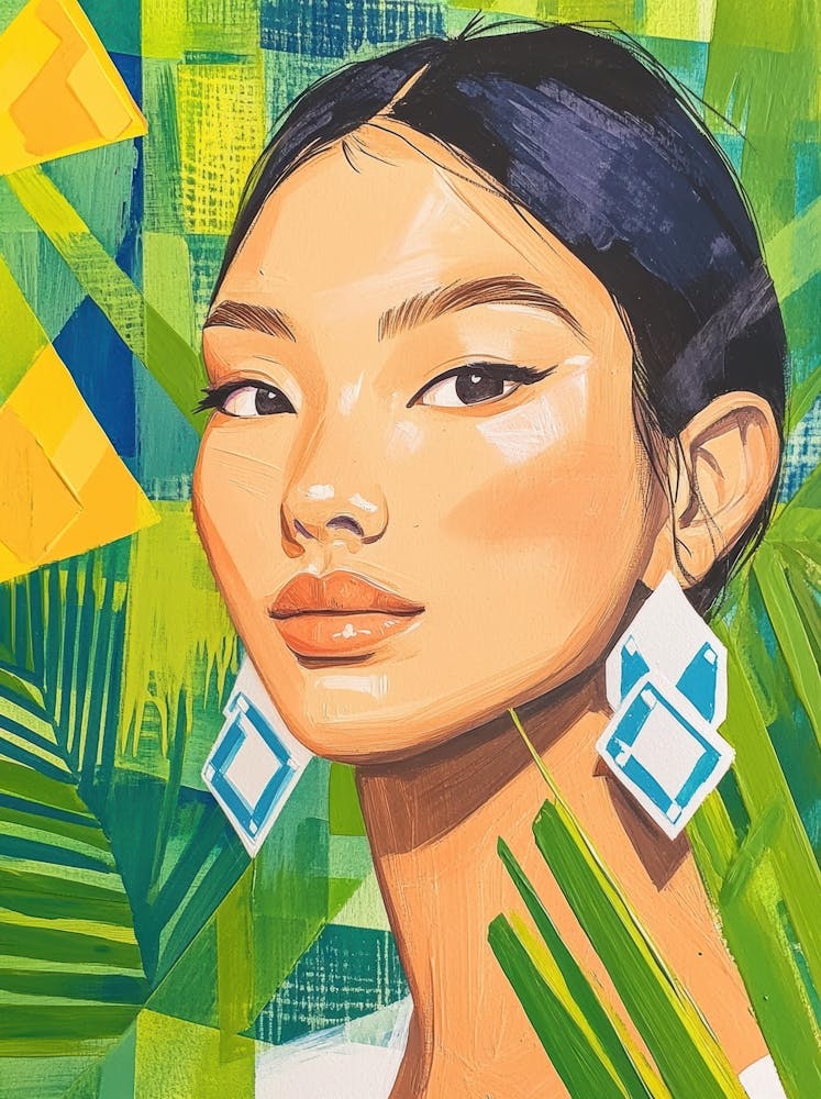 Asian Woman With Earrings 1