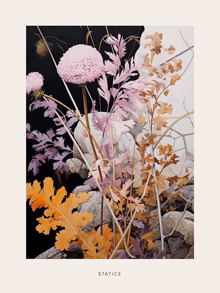 Flower Illustration Statice 4 Poster