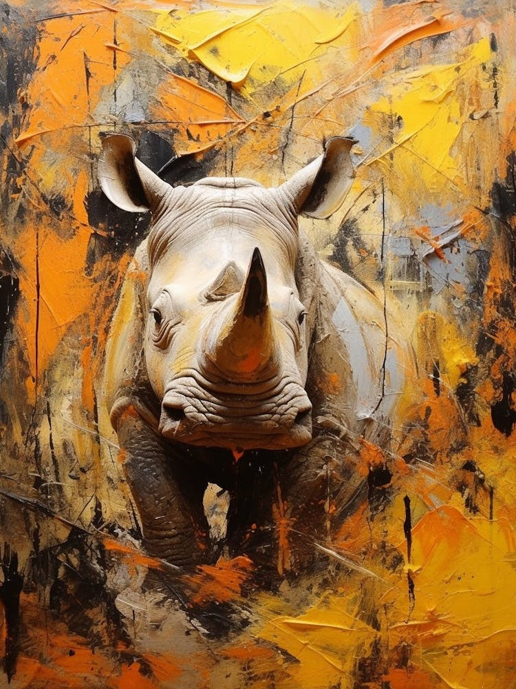 Rhinoceros Abstract Expressionism 2