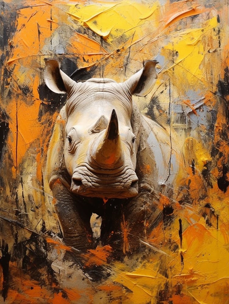 Rhinoceros Abstract Expressionism 2