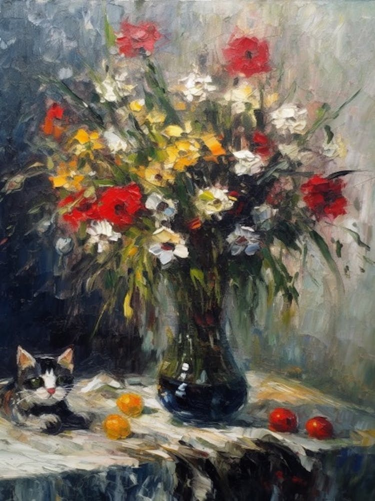 Daisies With A Cat 4