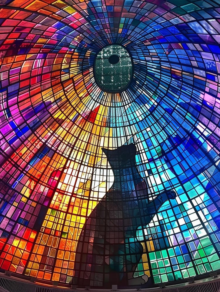 Cat In A Stained Glass Dome