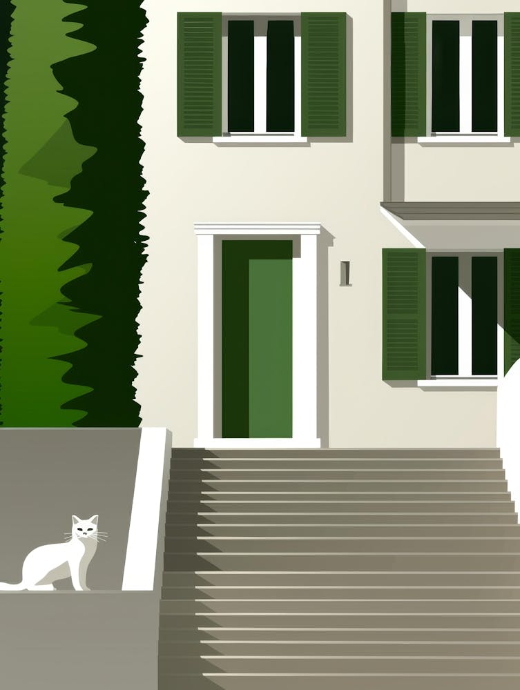 House With Green Shutters