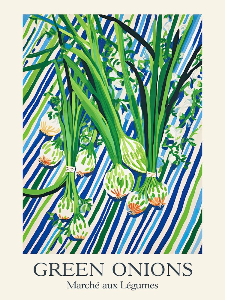 Marche Aux Legumes Oignons Verts Illustration d'Été 3