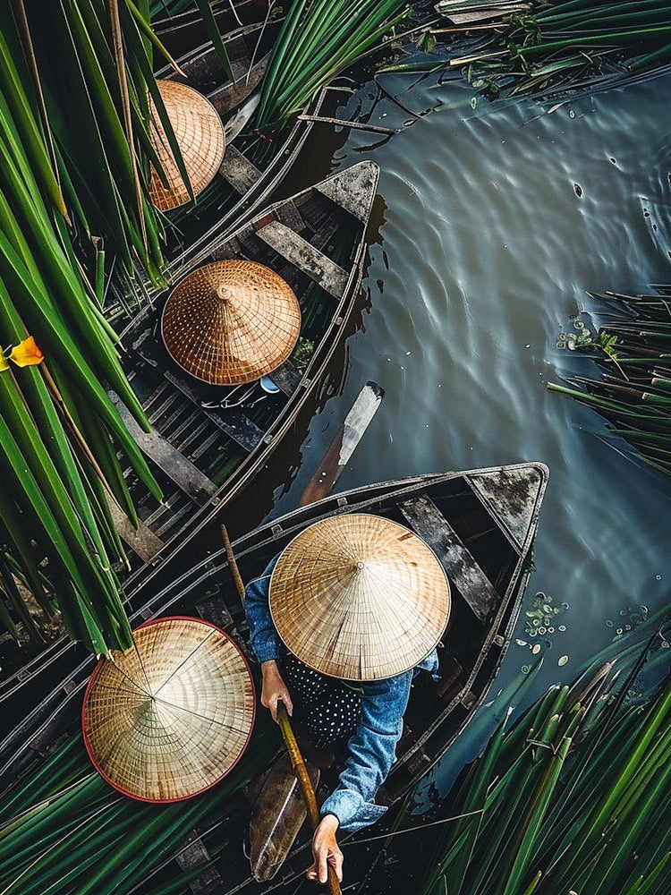 Vietnamese Women In Boats