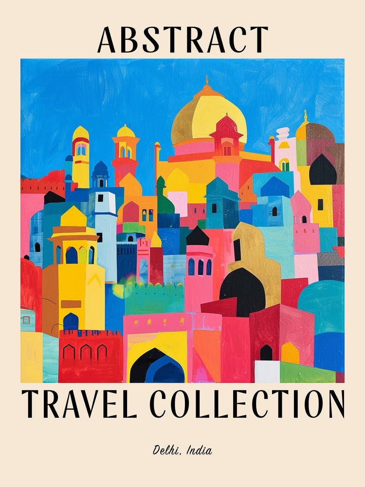 Abstract Travel Collection Poster Delhi India 3