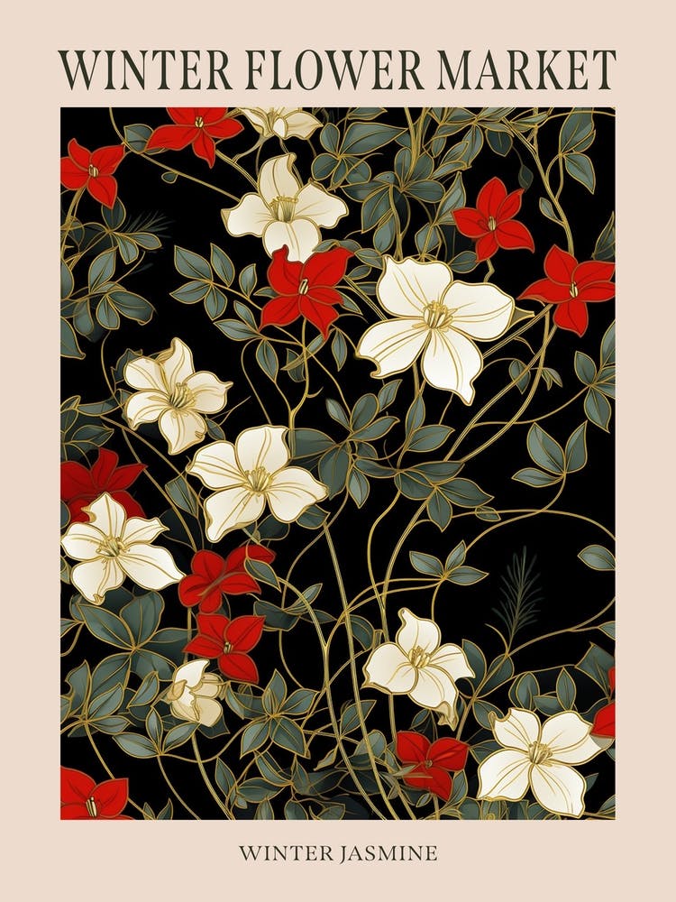 Winter Jasmine 2 Winter Flower Market Poster