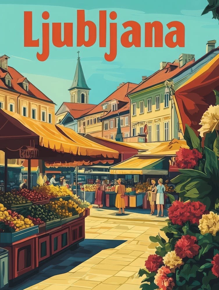 Aihrgdesign A 1970s Inspired Travel Poster For Ljubljana