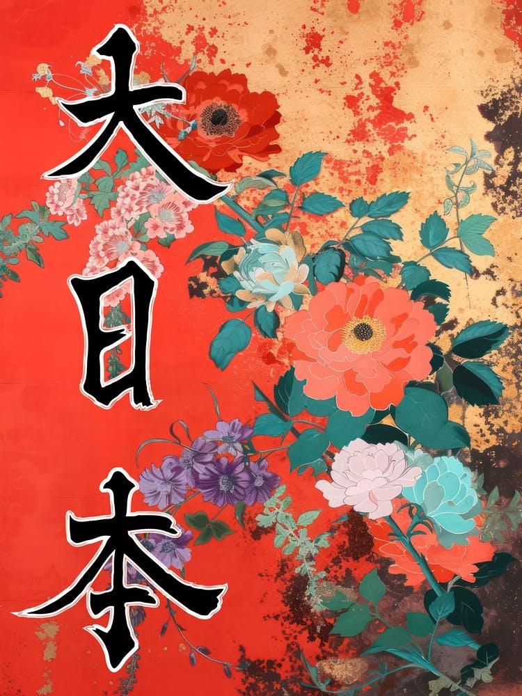Hokusai Great Japan Poster Japanese Floral  38