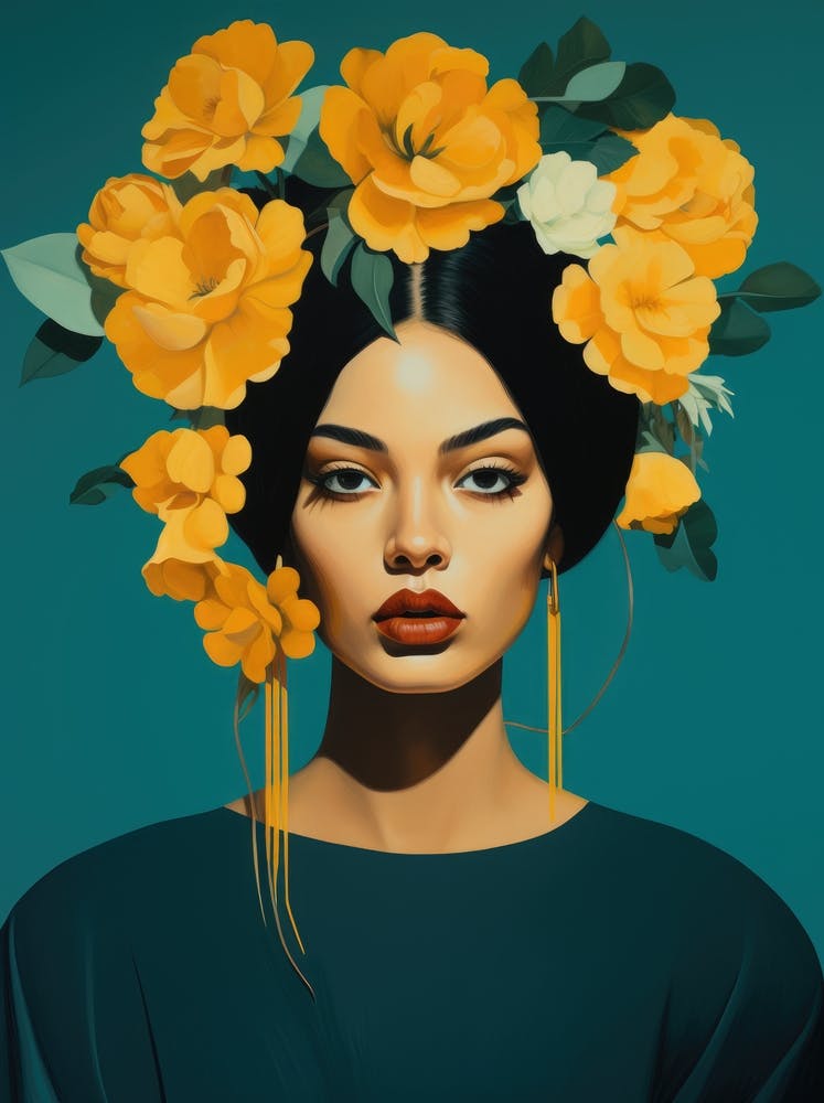 Mexican Woman With Flowers