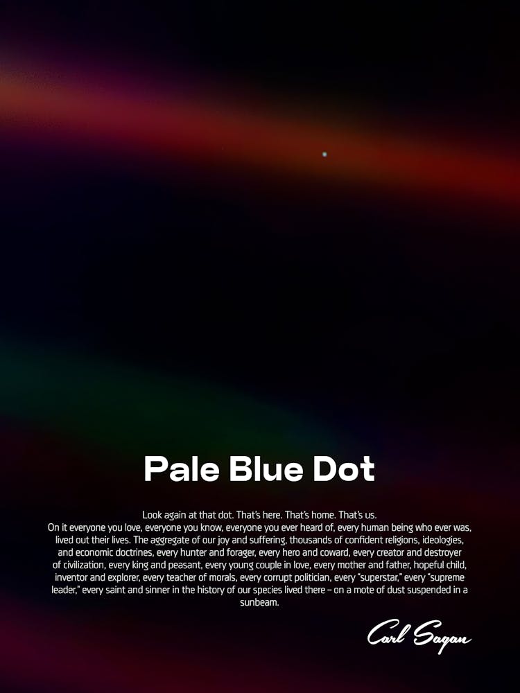 Pale Blue Dot poster, NASA Voyager 1, 1990 — Space poster, science print 2