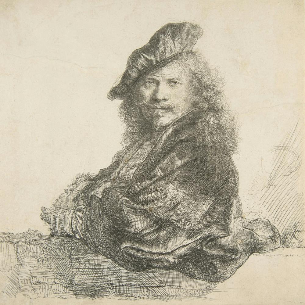 Zeichnung Rembrandt Selbstportrait