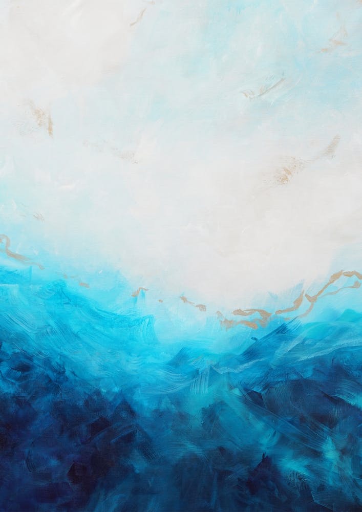 Blue Sea And Gold Painting 1