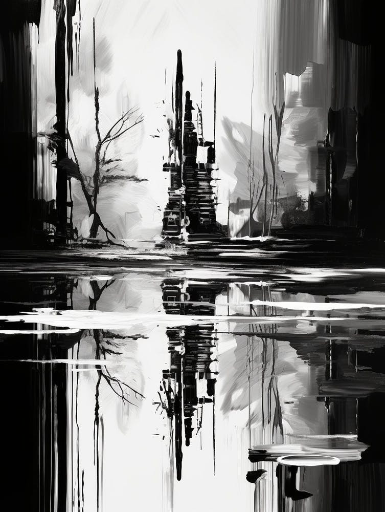Reflection Abstract Black And White 3
