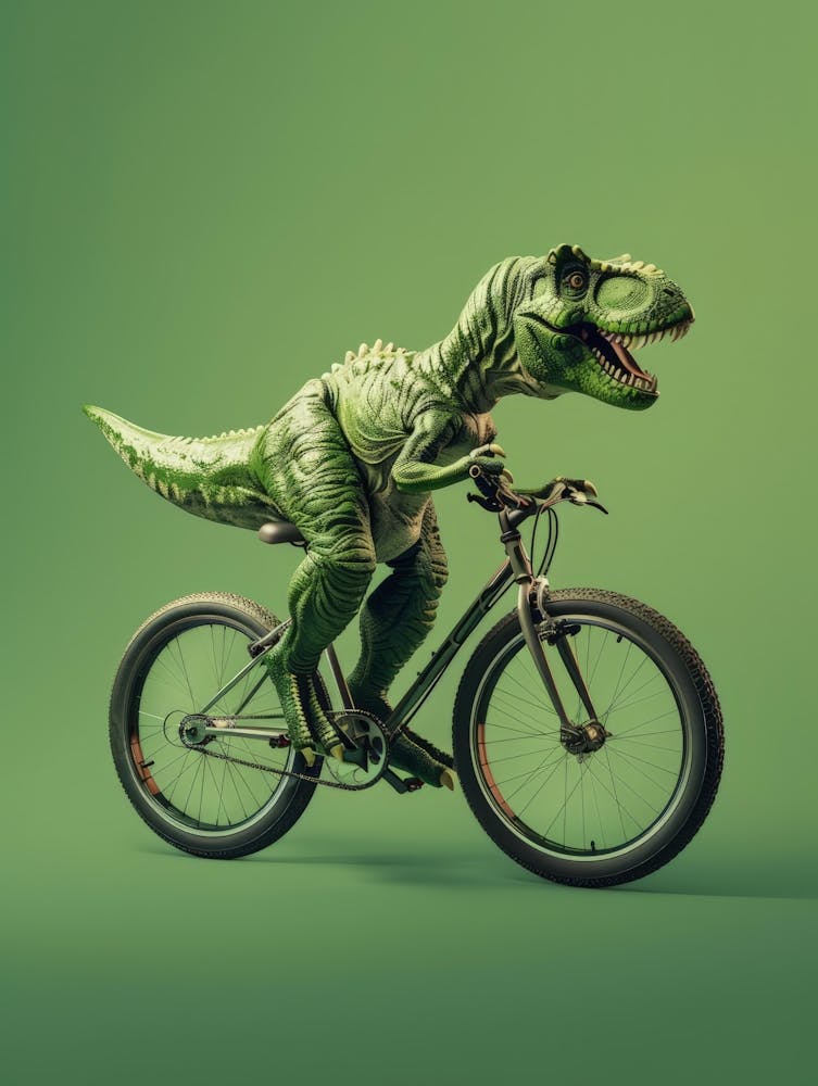Dinosaur Riding A Bike 2