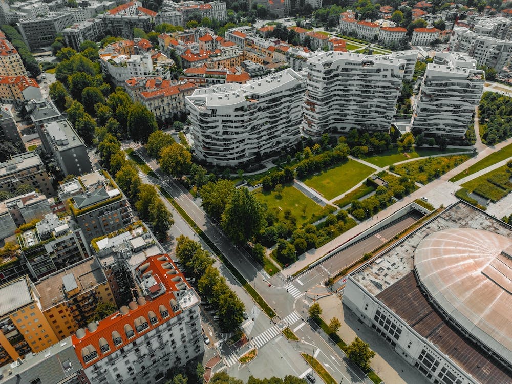 Milan architecture, CityLife Milan residential buildings designed by architect Zaha Hadid