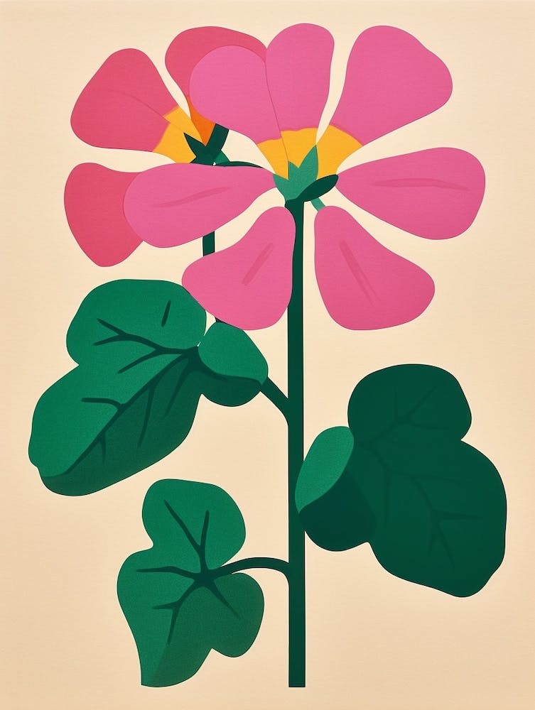 Cut Out Style Flower Art Cyclamen