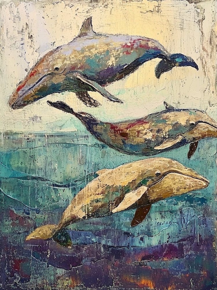 Whimsical Whales Brushstrokes 1