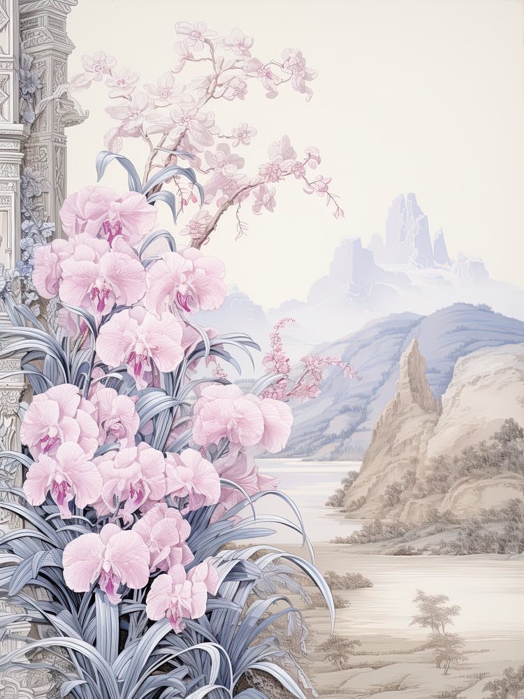 Bamboo Orchid Flower Victorian Style 0