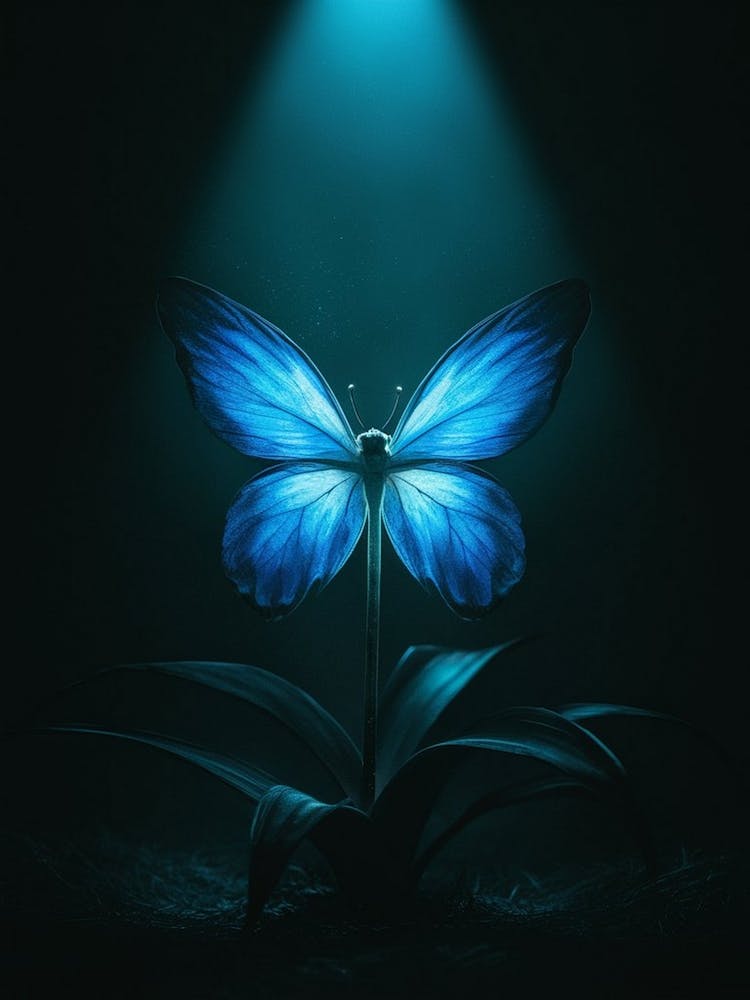 Blue Butterfly In The Dark 1