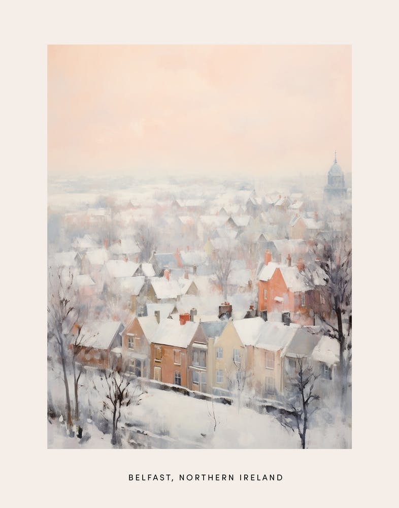 Dreamy Winter Painting Poster Belfast Northern Ireland 3