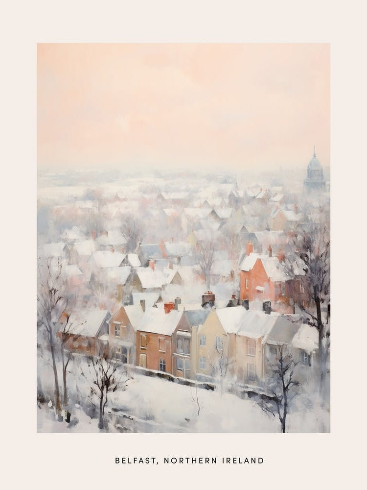 Dreamy Winter Painting Poster Belfast Northern Ireland 3